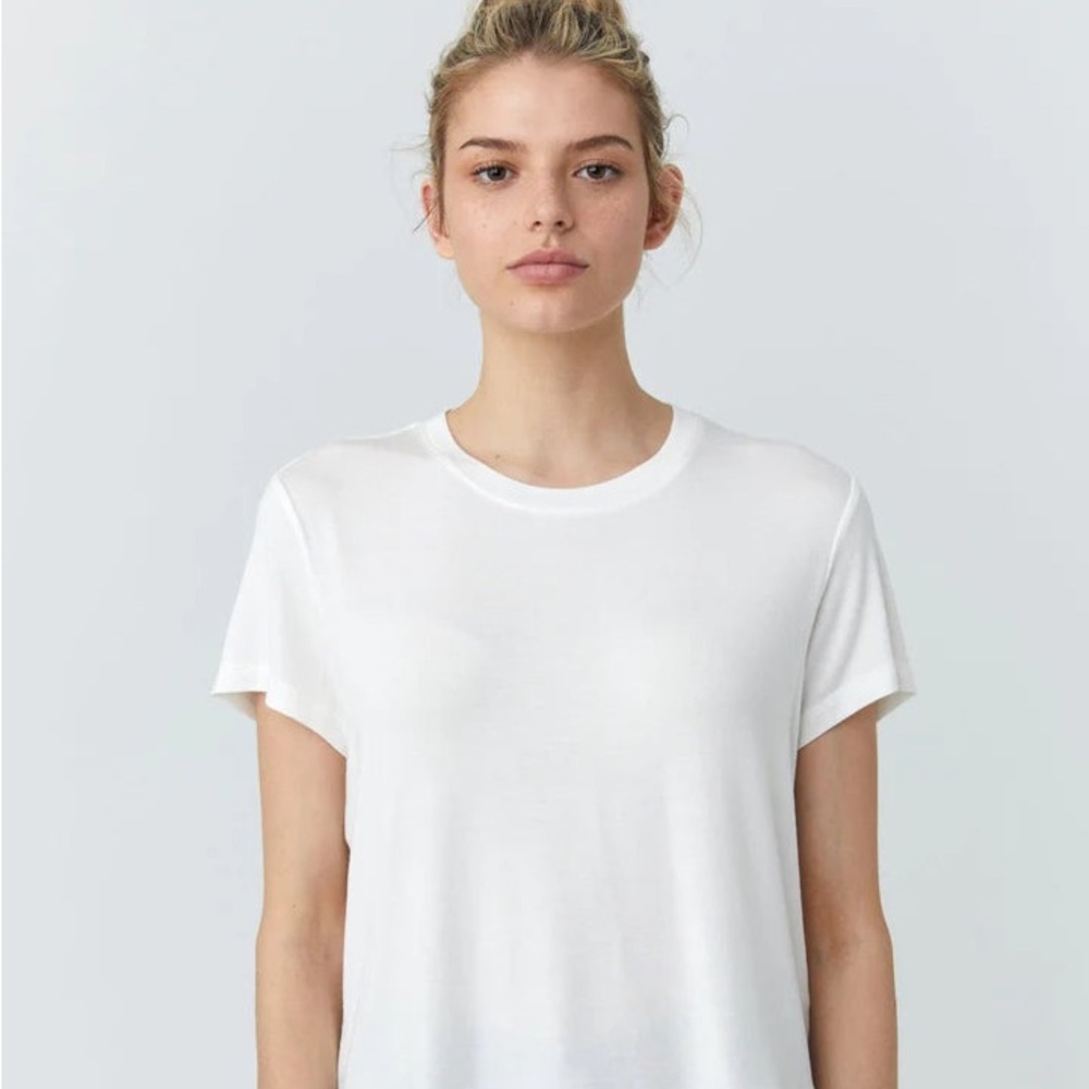 Wheat White Crop Relaxed Short Sleeve Tee